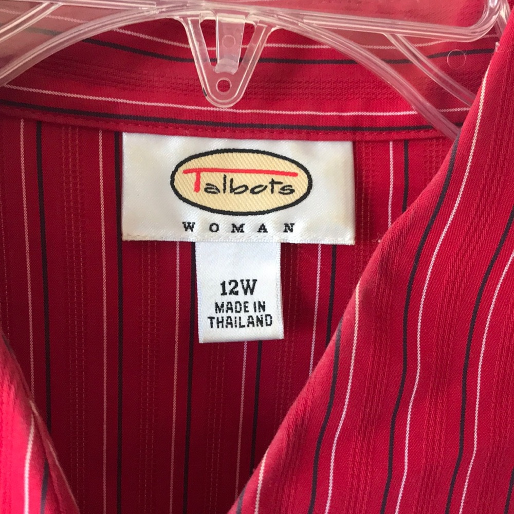 Talbots Red Striped Top - Picture 3 of 4
